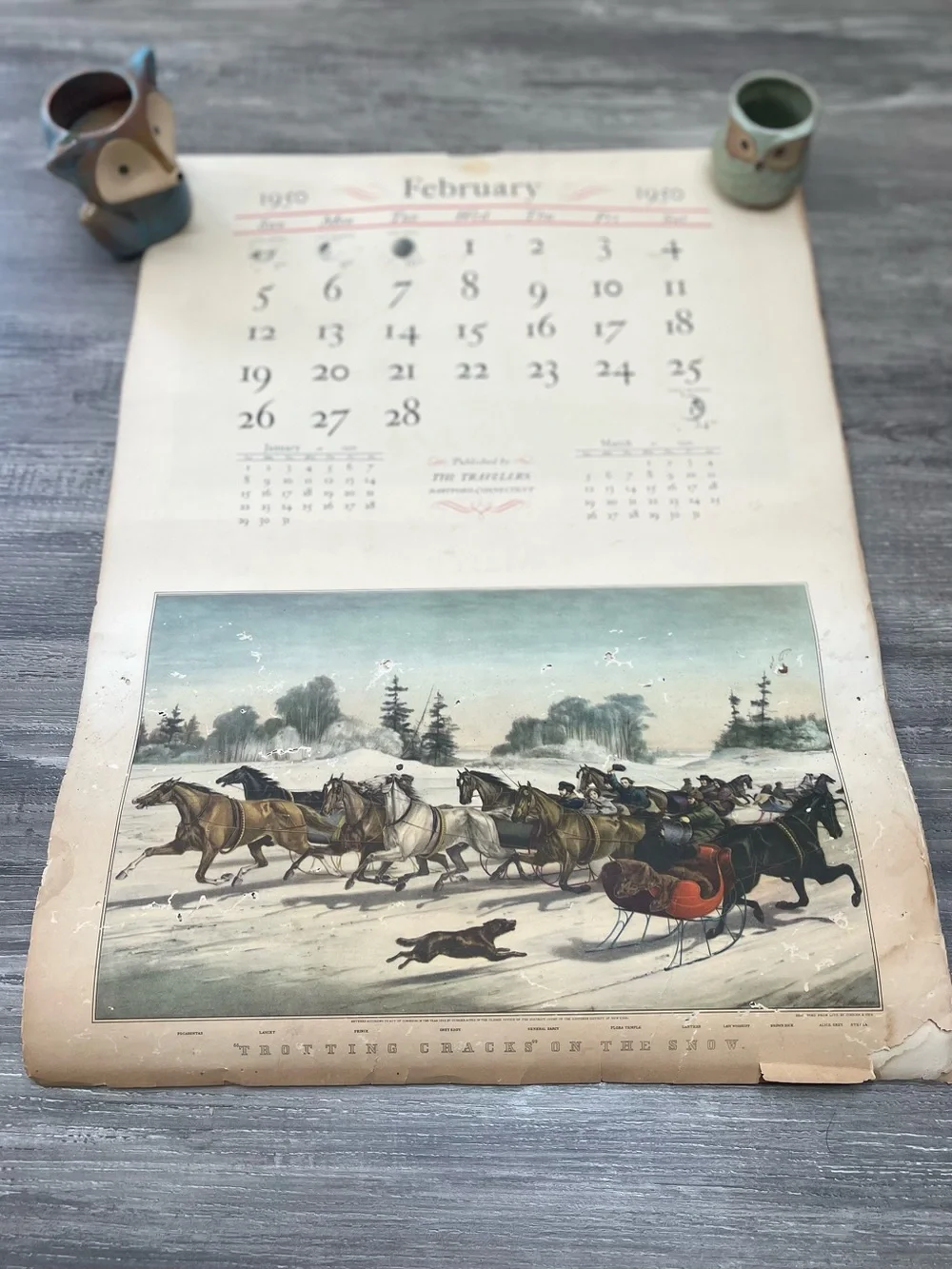 1950s Authentic Hartford, CT Illustrated Wall Calendar